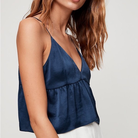 Aritzia Navy Blue Peplum Camisole - Picture 1 of 6